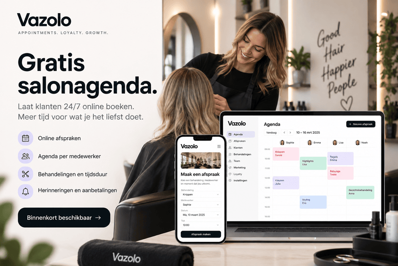 Gratis salonagenda: laat klanten 24/7 online boeken