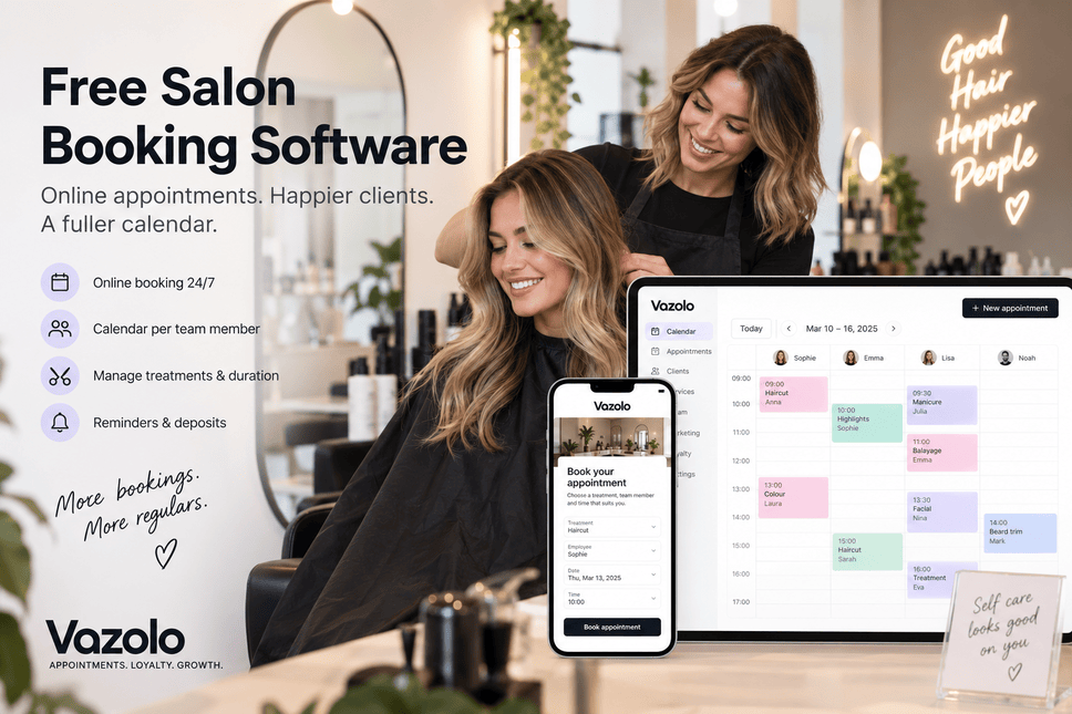 Free Salon Booking Software & Appointment Calendar